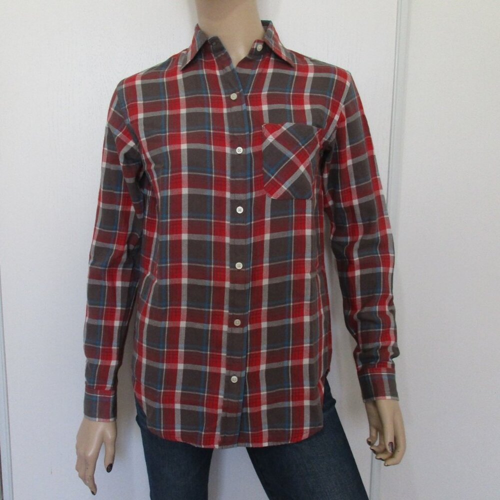 Ralph Lauren Denim & Supply Shirt Size XS Gray/Red Plaid Button Down